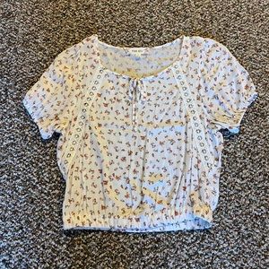 PINK ROSE WHITE & FLORAL TOP